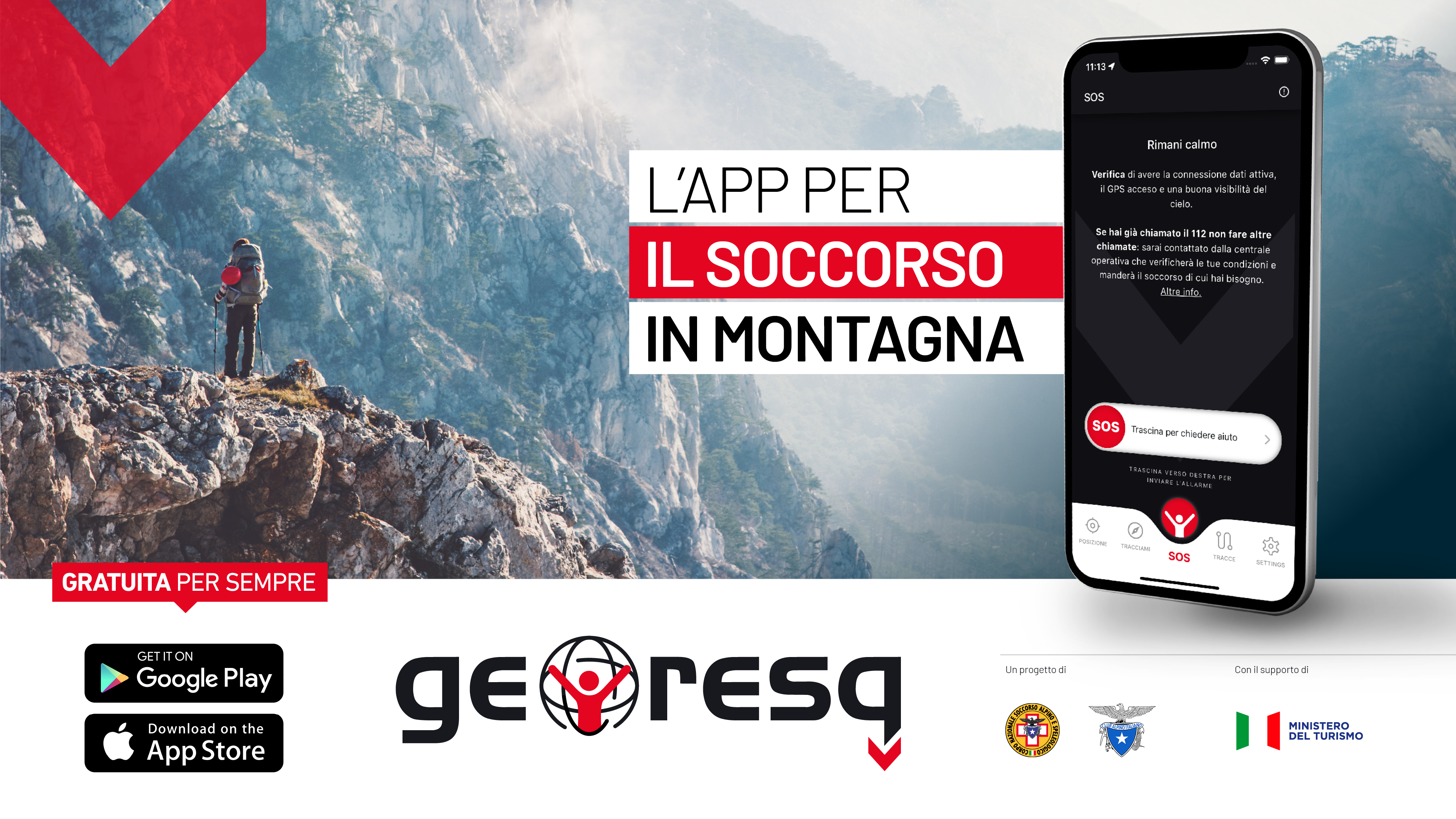 GeoResQ, l'app per il soccorso in montagna diventa gratuita per tutti